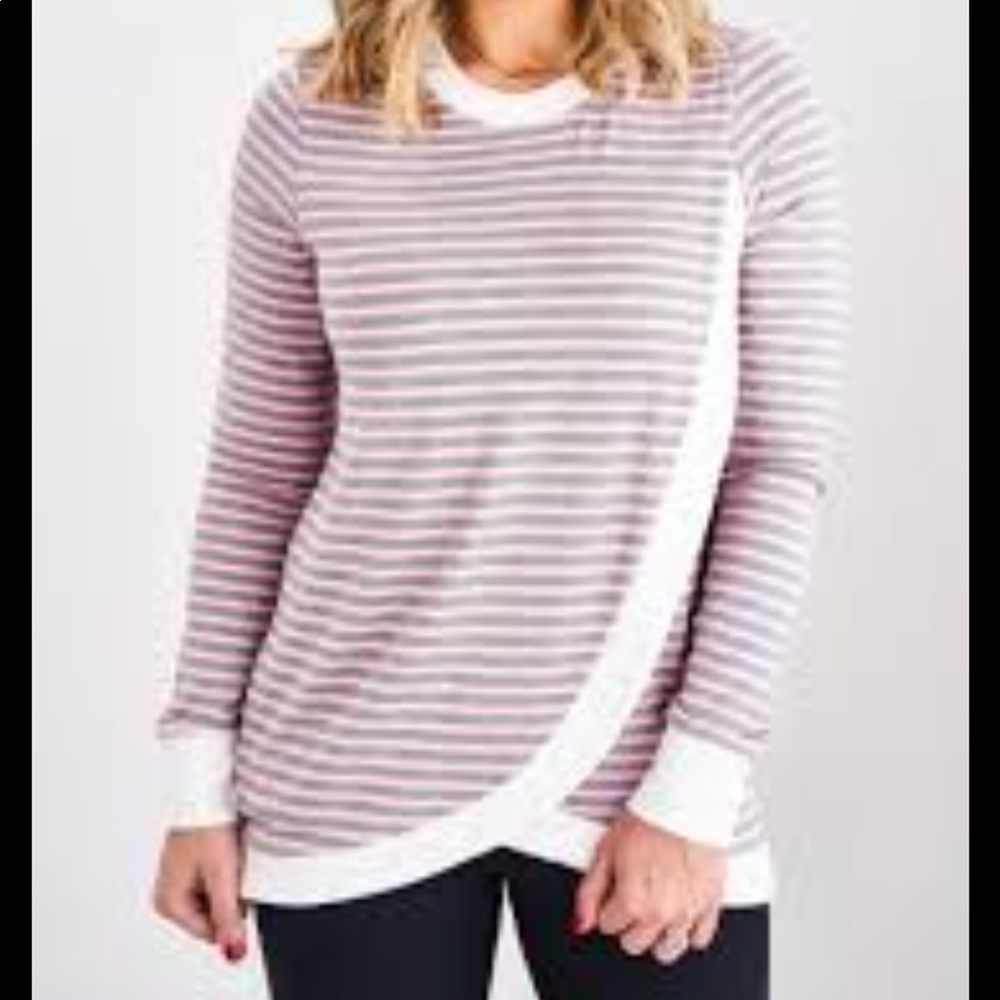 Latched Mama petal front crew neck pullover